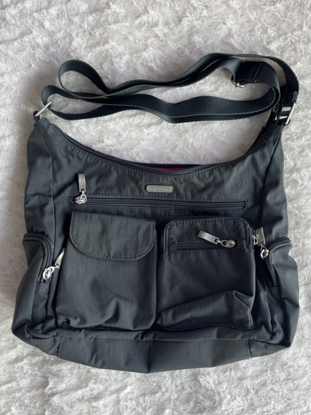 Baggallini Gray Multi-Pocket Crossbody Bag